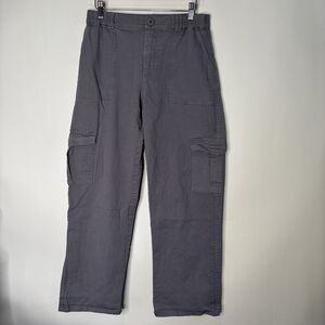 Lepunuo Cargo Pants Gray Elastic Waist Casual Relaxed Women Size M